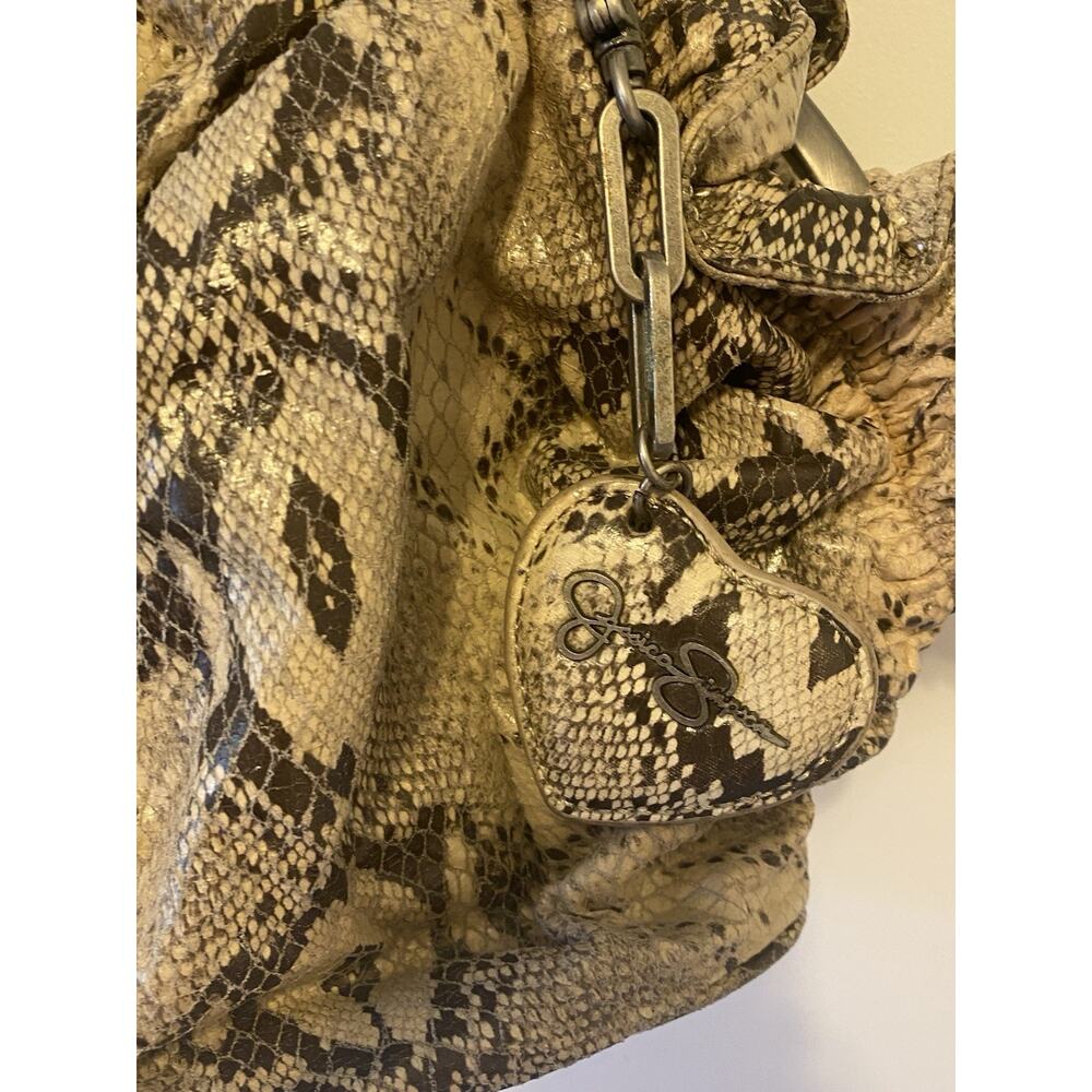 Y2K Jessica Simpson Faux Leather Faux Snake Skin Soho Boho Shoulder Bag Purse - Picture 12 of 12